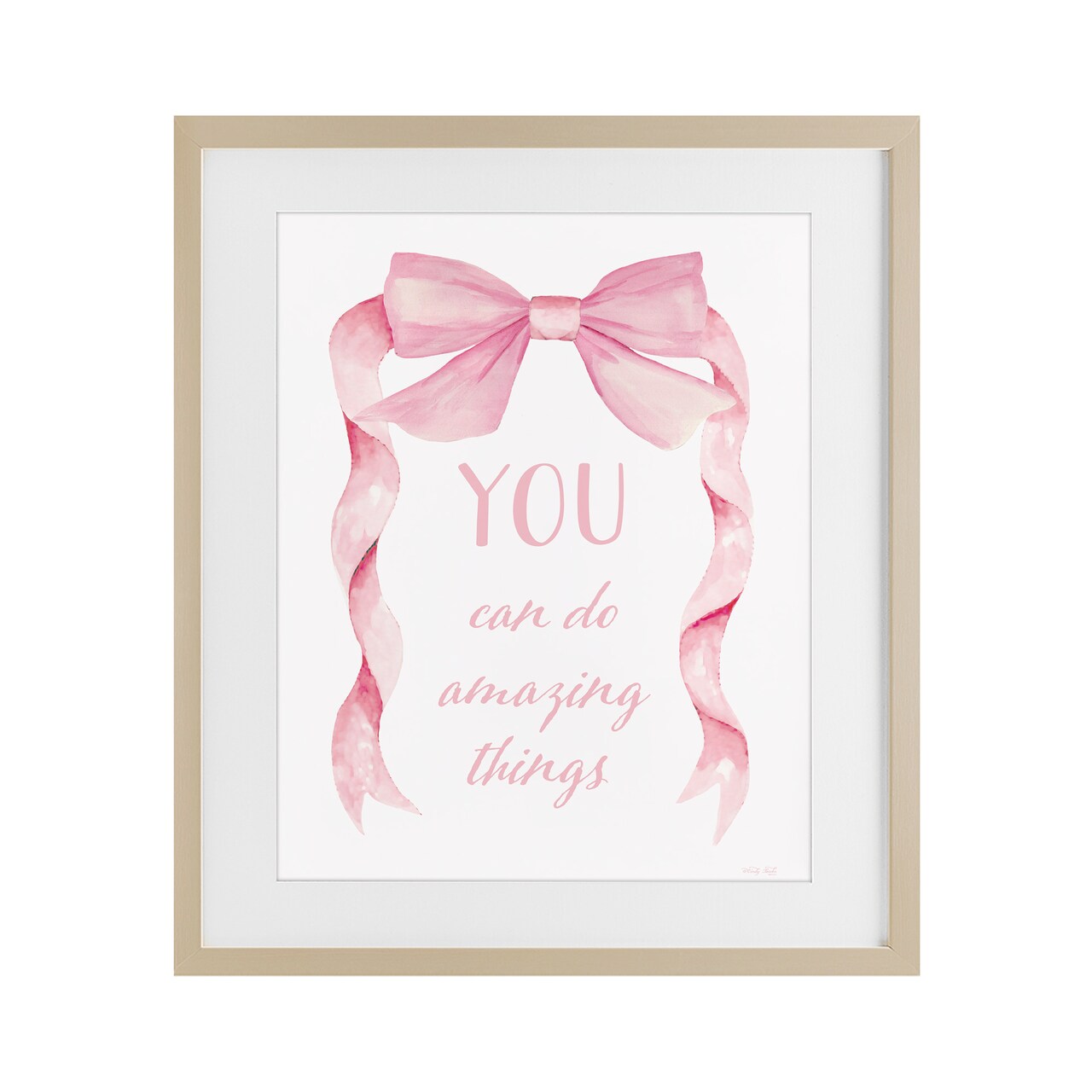 Stupell Industries Feminine Encouragement Ribbon Framed Print Under Glass, design by Cindy Jacobs